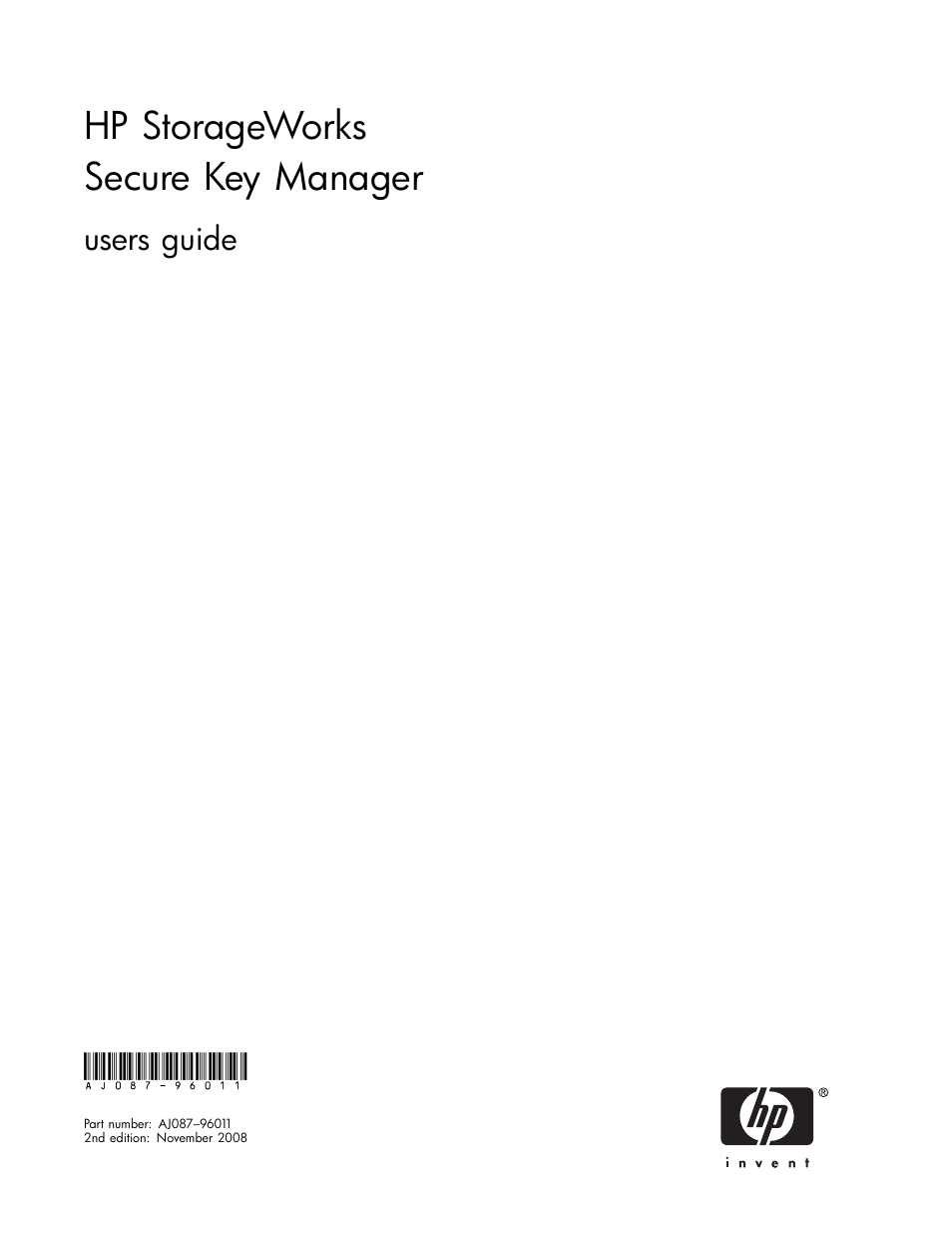 HP Secure Key Manager User Manual | 327 pages