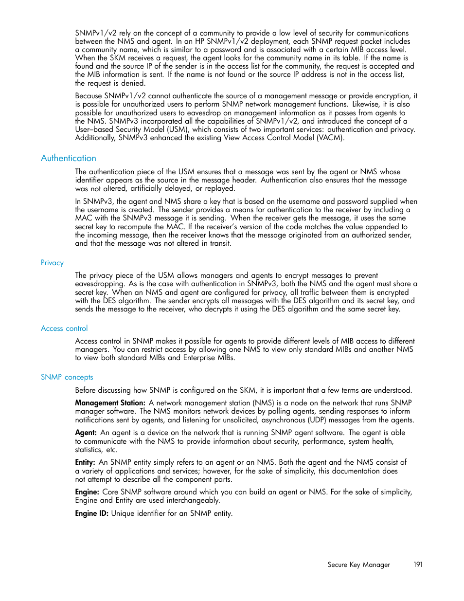 Authentication | HP Secure Key Manager User Manual | Page 191 / 327