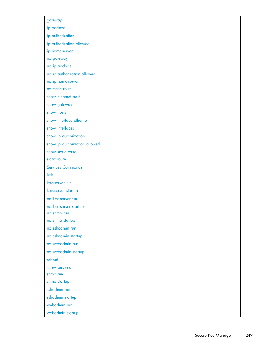 HP Secure Key Manager User Manual | Page 249 / 327