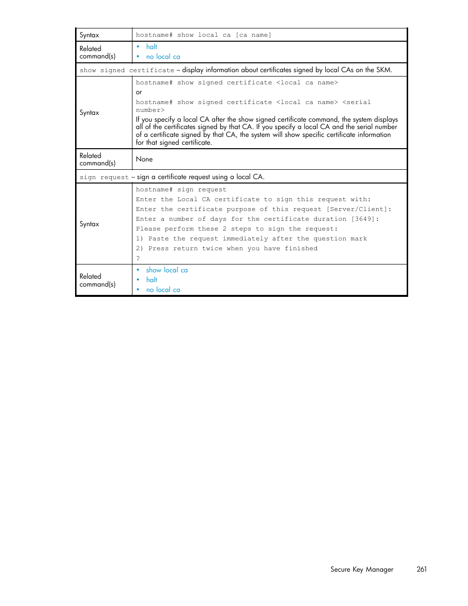 HP Secure Key Manager User Manual | Page 261 / 327