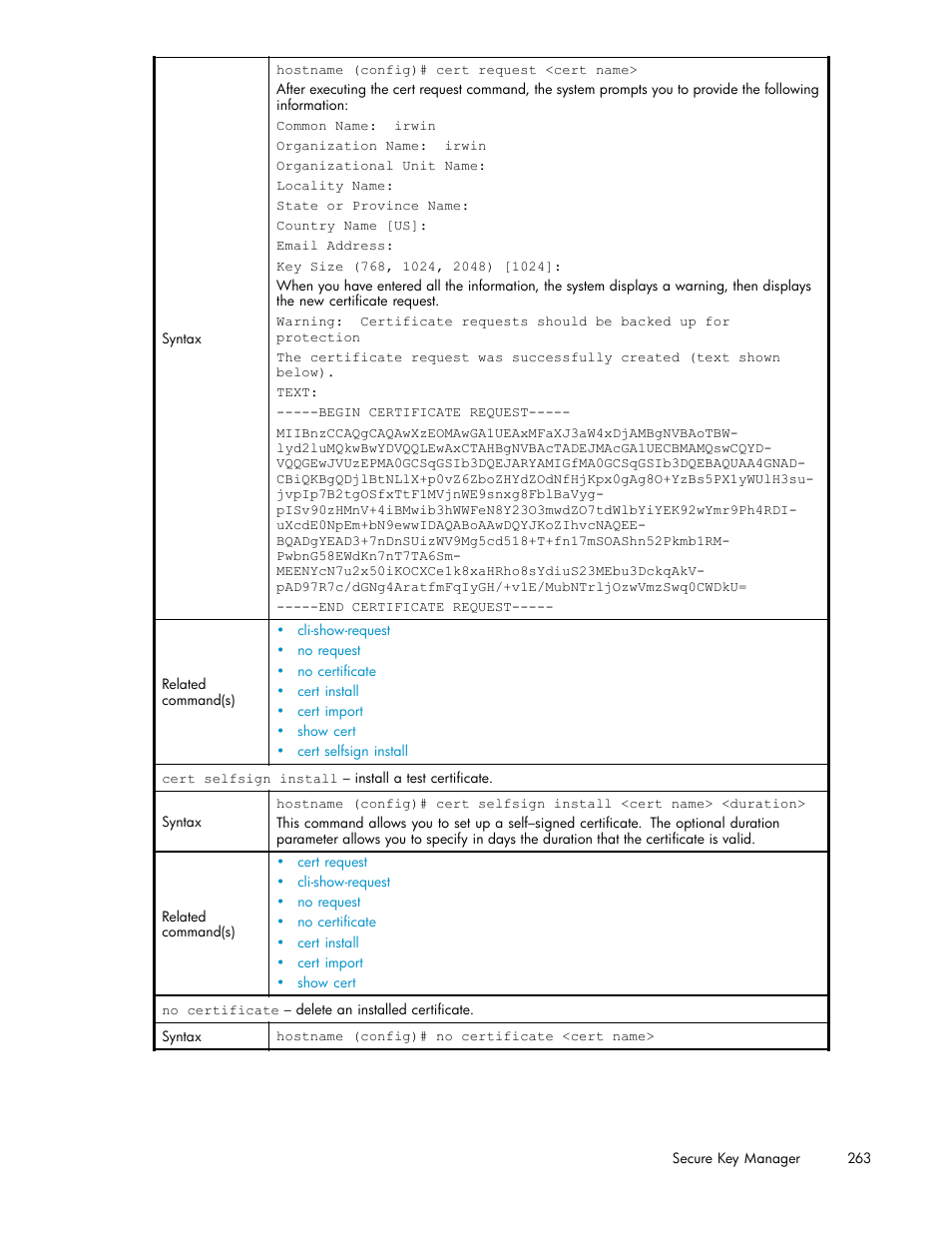 HP Secure Key Manager User Manual | Page 263 / 327