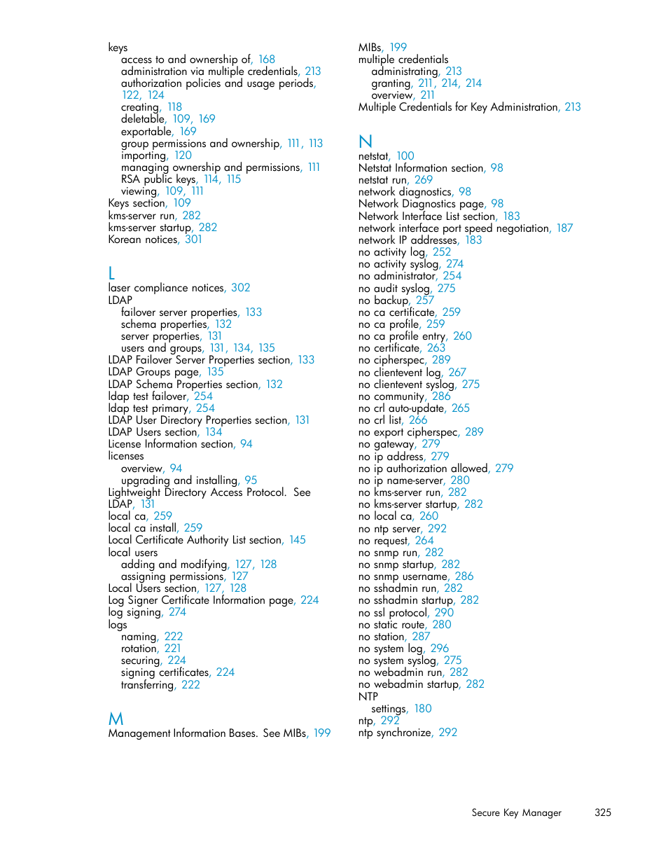 HP Secure Key Manager User Manual | Page 325 / 327