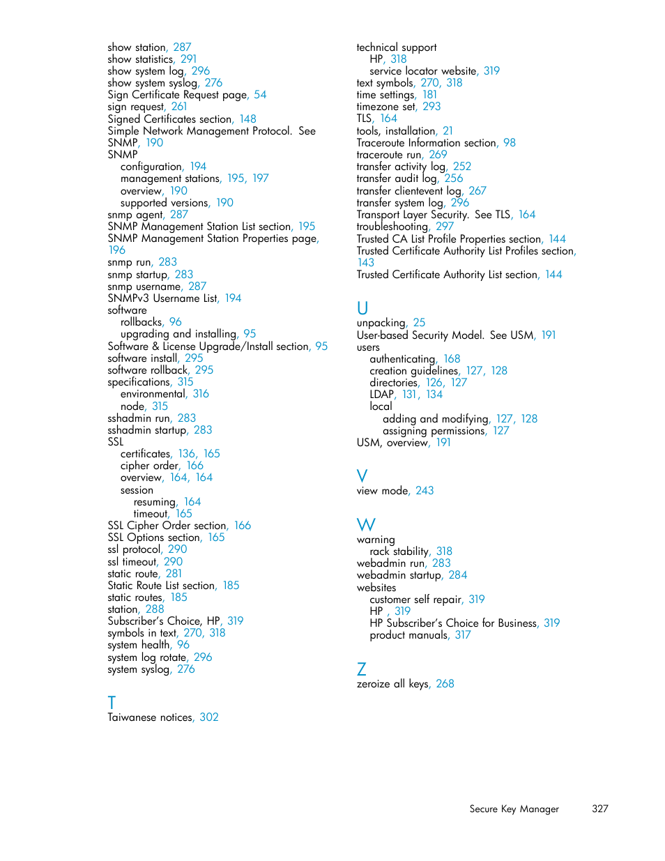 HP Secure Key Manager User Manual | Page 327 / 327