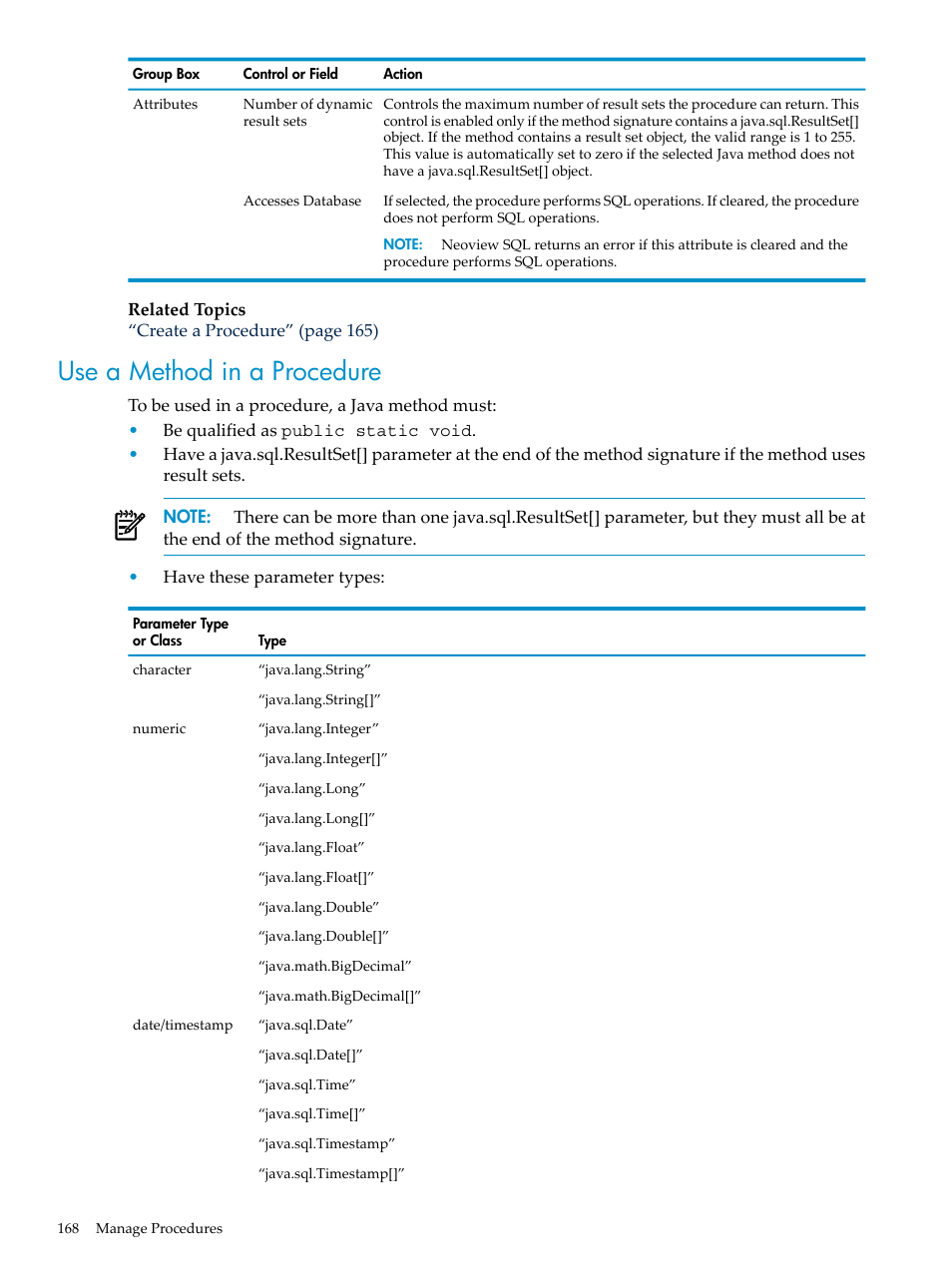 Use a method in a procedure | HP Neoview Release 2.5 Software User Manual | Page 168 / 284