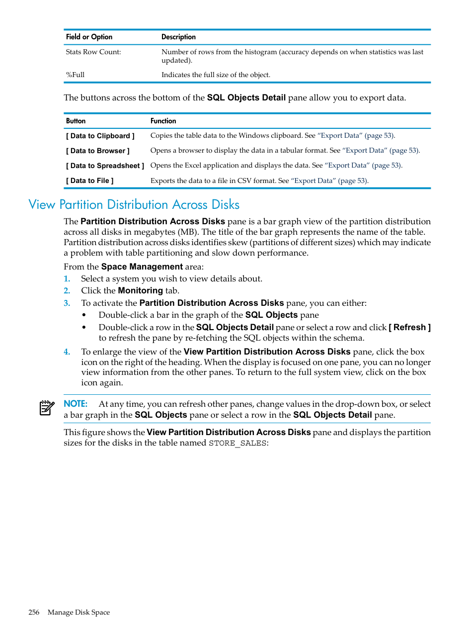 View partition distribution across disks | HP Neoview Release 2.5 Software User Manual | Page 256 / 284