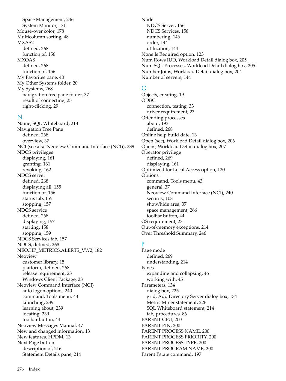 HP Neoview Release 2.5 Software User Manual | Page 276 / 284