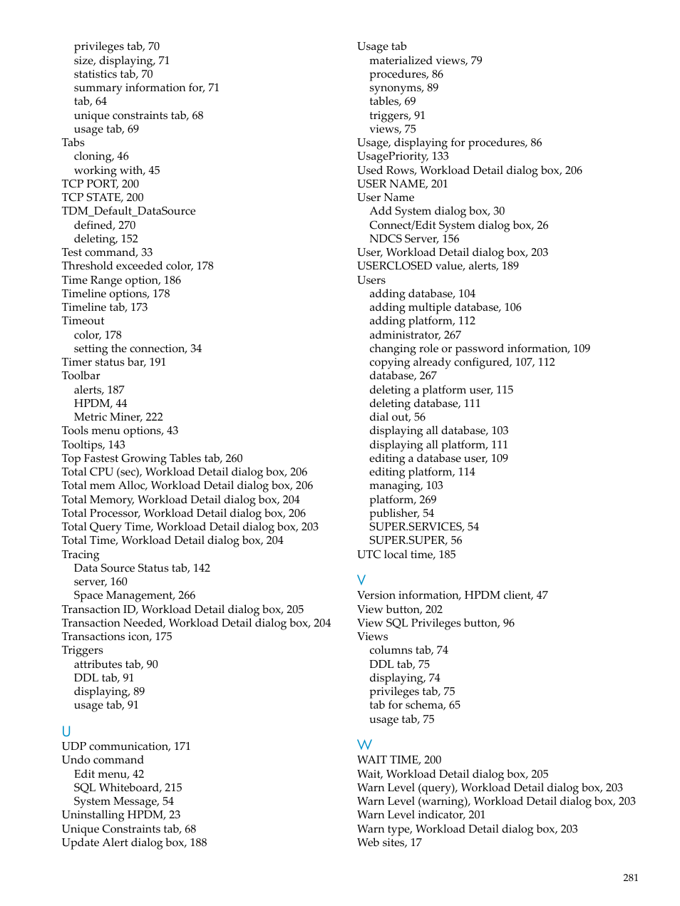 HP Neoview Release 2.5 Software User Manual | Page 281 / 284