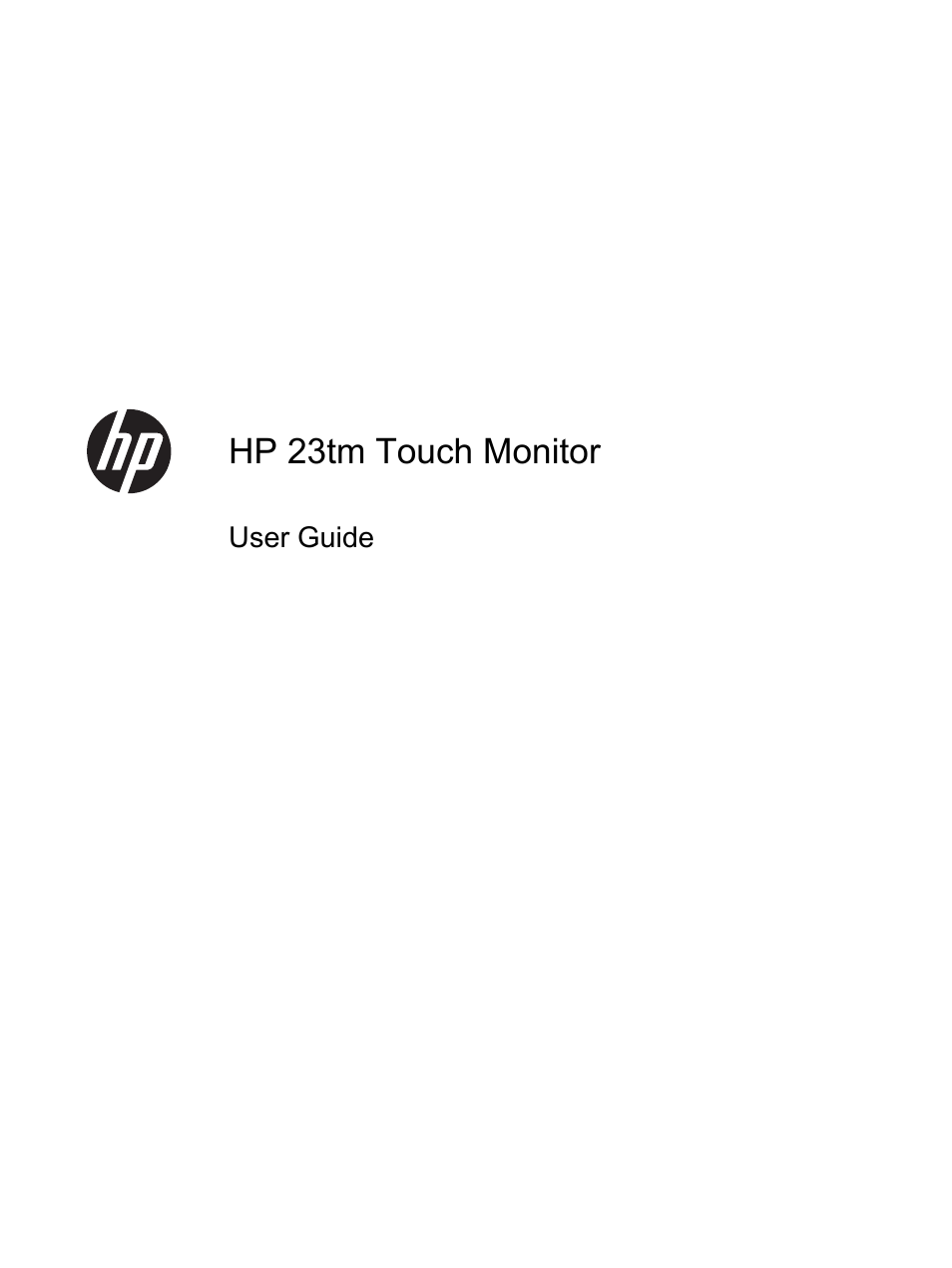 HP Pavilion 23tm 23-inch Diagonal Touch Monitor User Manual | 26 pages