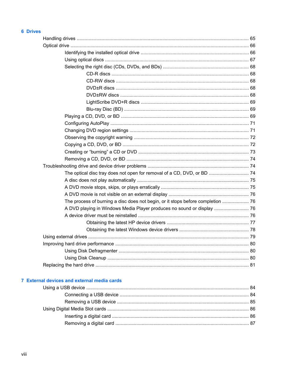 HP G62-a21EZ Notebook PC User Manual | Page 8 / 126