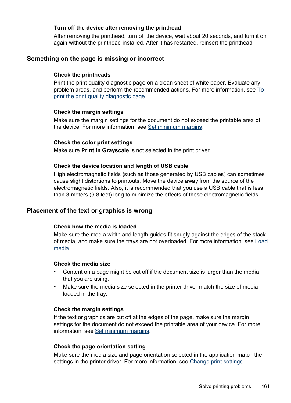 Placement of the text or graphics is wrong | HP Officejet Pro L7380 All-in-One Printer User Manual | Page 165 / 245