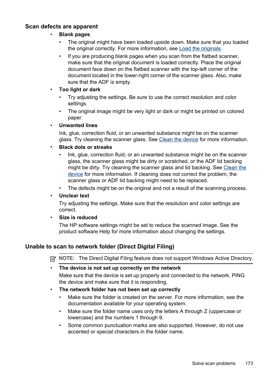 Scan defects are apparent | HP Officejet Pro L7380 All-in-One Printer User Manual | Page 177 / 245