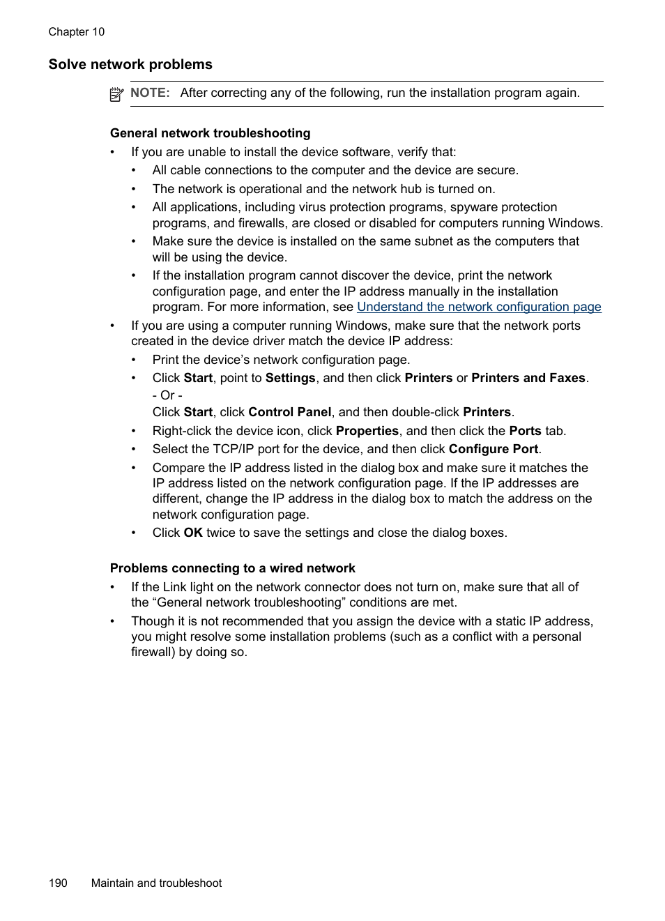 Solve network problems | HP Officejet Pro L7380 All-in-One Printer User Manual | Page 194 / 245