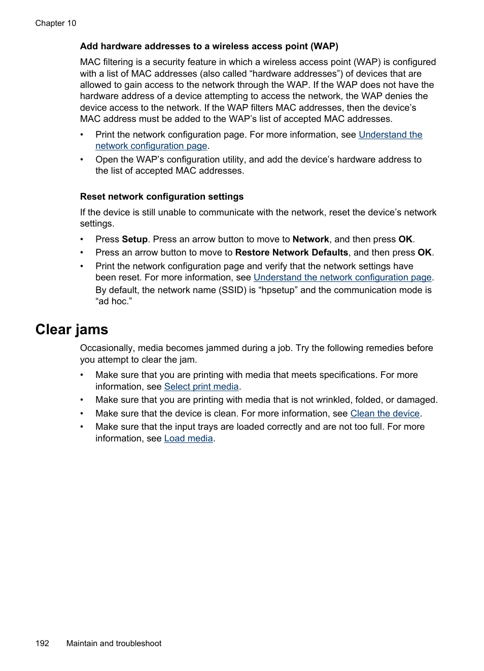 Clear jams, Check for jams. see | HP Officejet Pro L7380 All-in-One Printer User Manual | Page 196 / 245