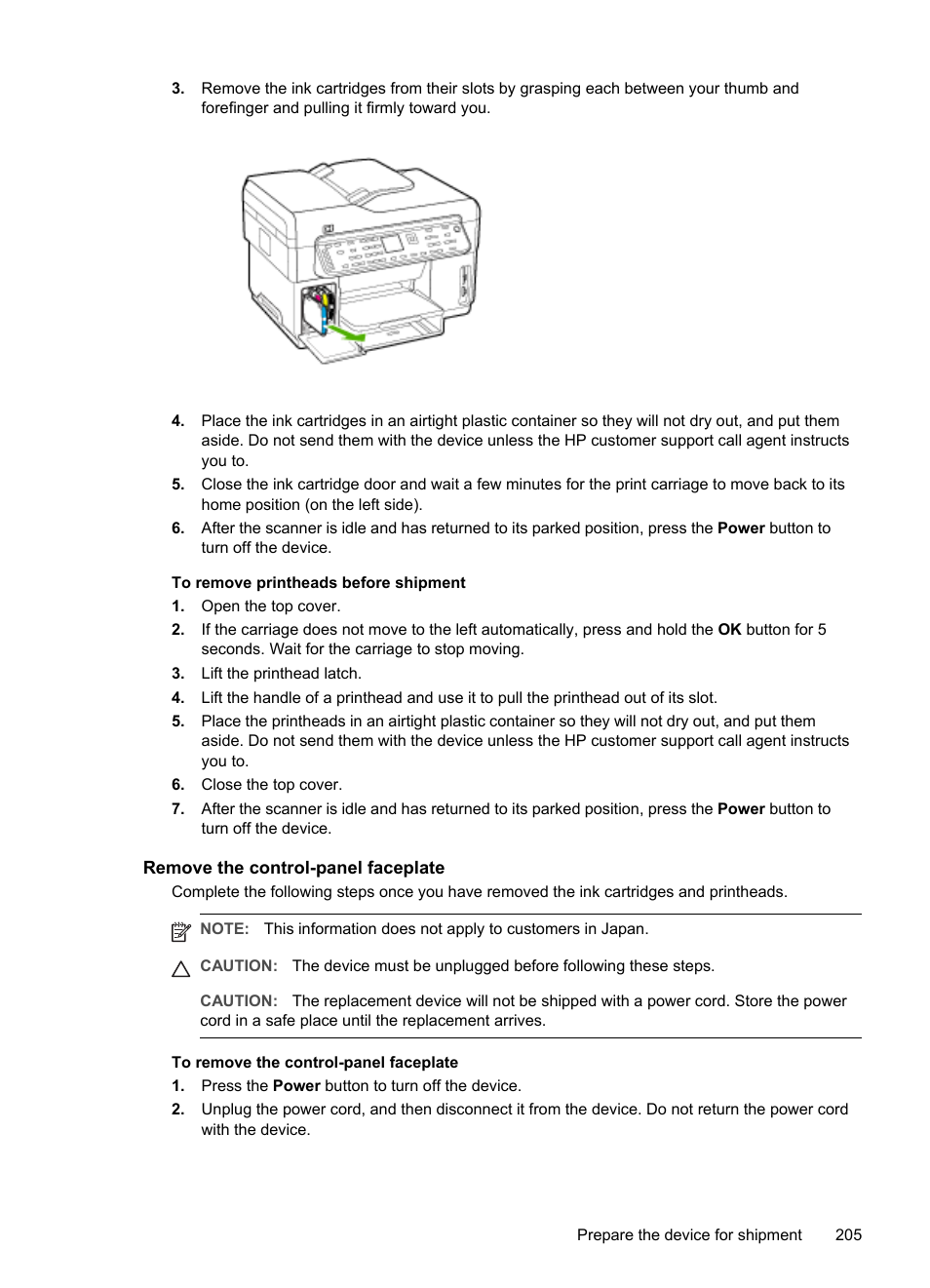 Remove the control-panel faceplate | HP Officejet Pro L7380 All-in-One Printer User Manual | Page 209 / 245