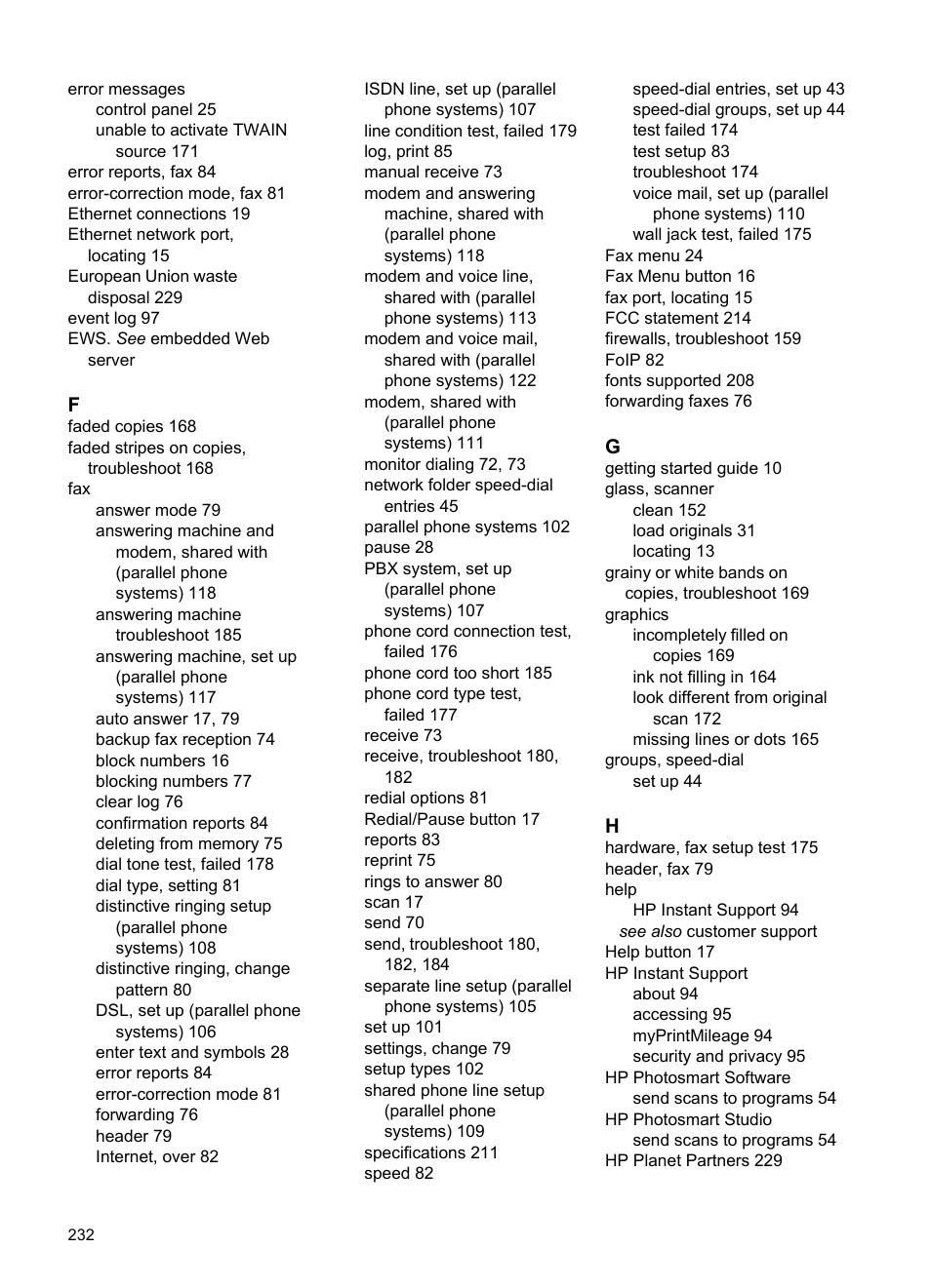 HP Officejet Pro L7380 All-in-One Printer User Manual | Page 236 / 245