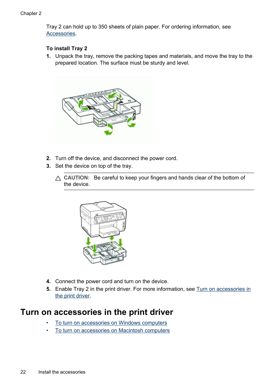 Turn on accessories in the print driver | HP Officejet Pro L7380 All-in-One Printer User Manual | Page 26 / 245