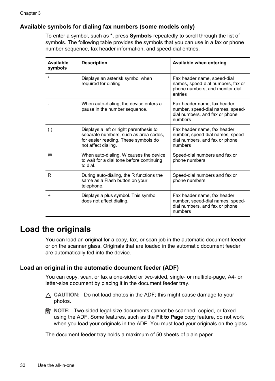Load the originals | HP Officejet Pro L7380 All-in-One Printer User Manual | Page 34 / 245