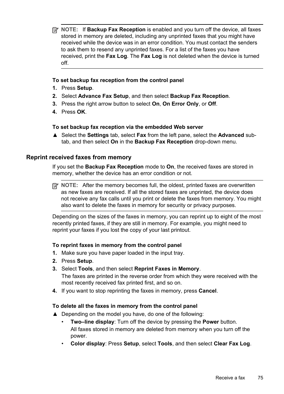 Reprint received faxes from memory | HP Officejet Pro L7380 All-in-One Printer User Manual | Page 79 / 245