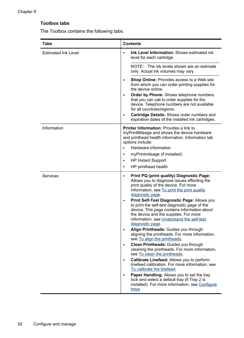 Toolbox tabs | HP Officejet Pro L7380 All-in-One Printer User Manual | Page 96 / 245