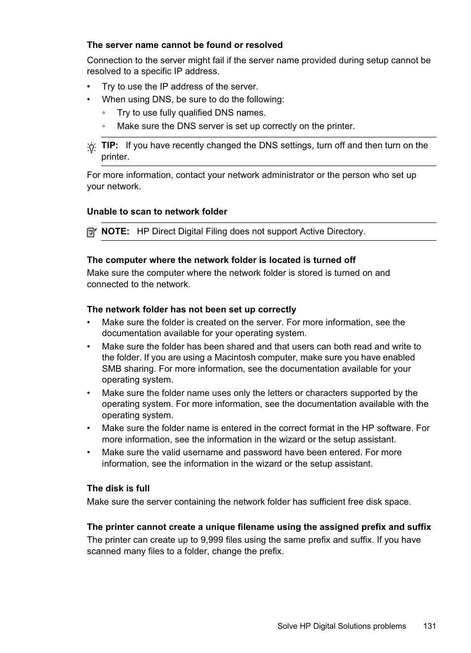 Unable to scan to network folder | HP Officejet Pro 8500A User Manual | Page 135 / 246