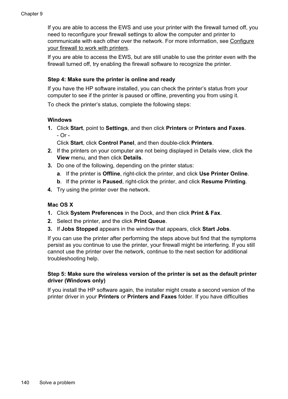 Step 4: make sure the printer is online and ready | HP Officejet Pro 8500A User Manual | Page 144 / 246