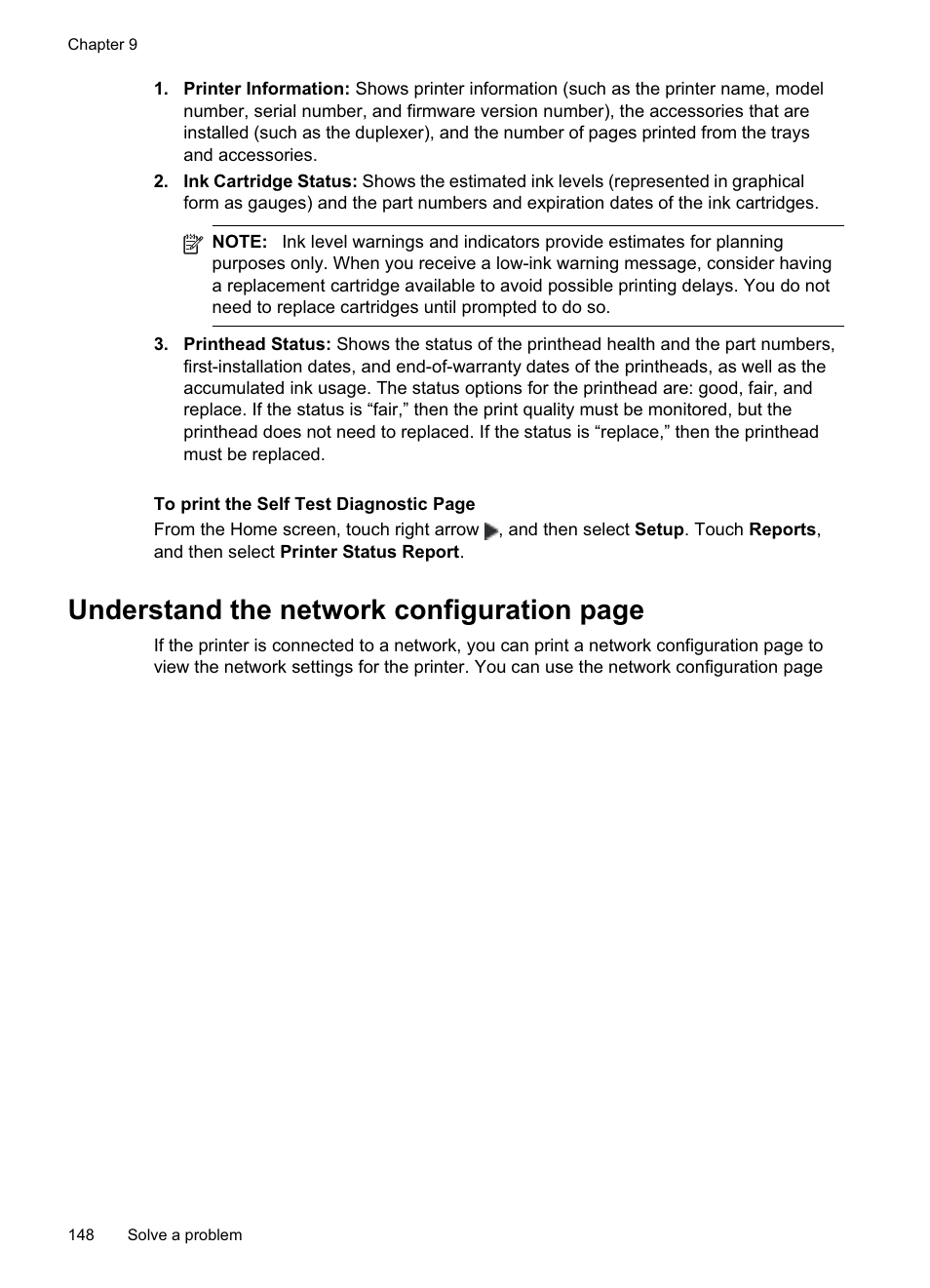 Understand the network configuration page | HP Officejet Pro 8500A User Manual | Page 152 / 246