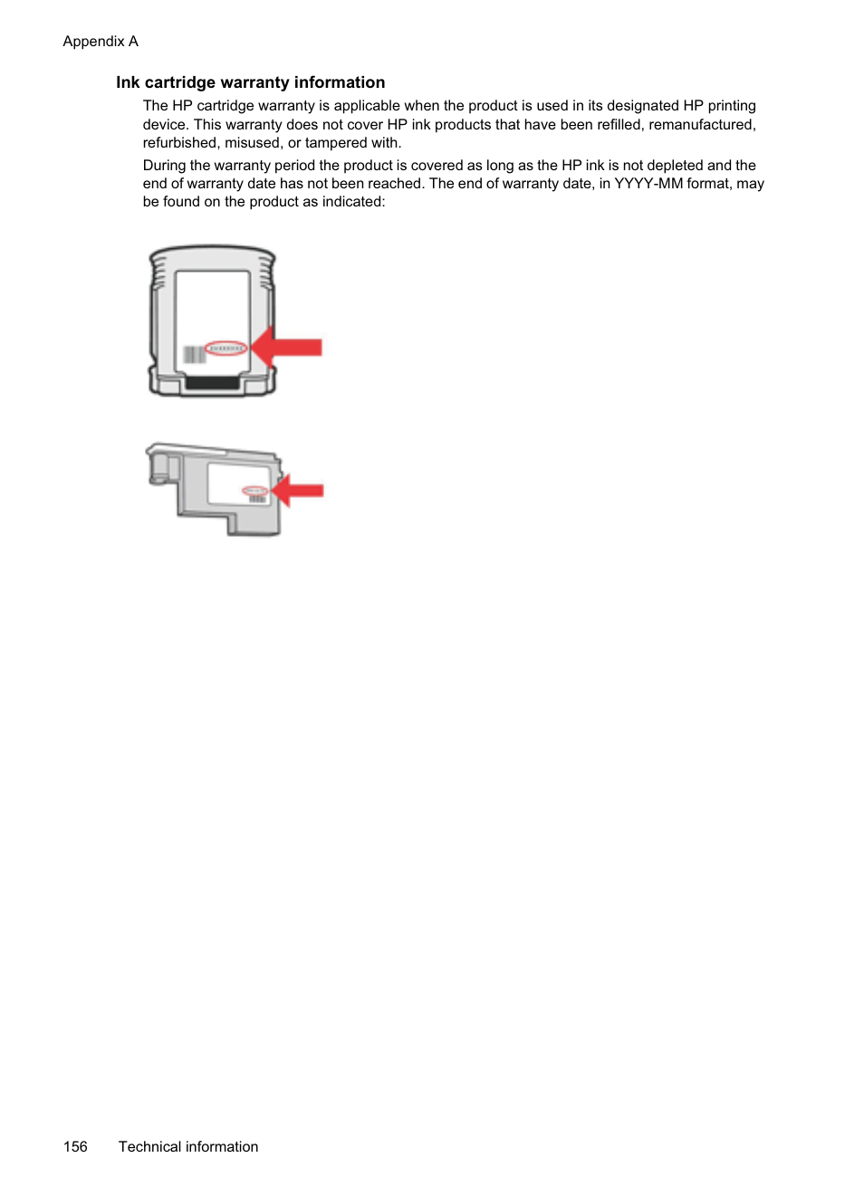 Ink cartridge warranty information | HP Officejet Pro 8500A User Manual | Page 160 / 246