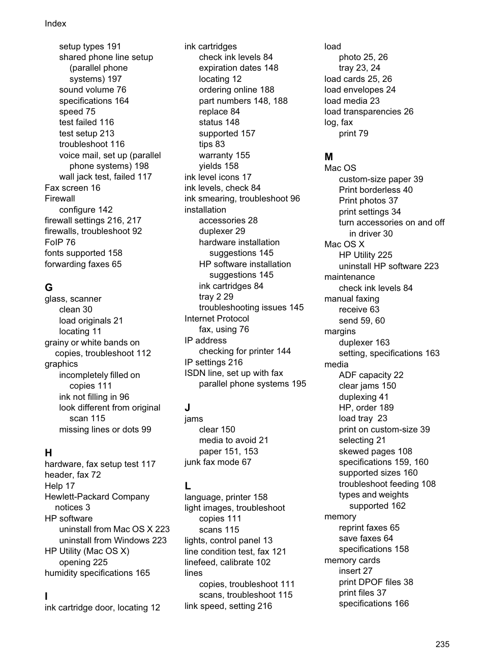 HP Officejet Pro 8500A User Manual | Page 239 / 246