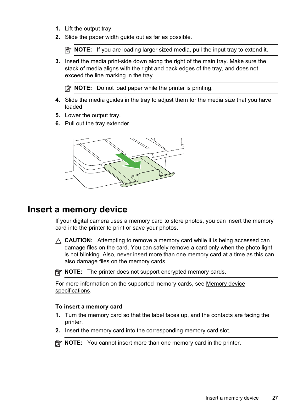 Insert a memory device | HP Officejet Pro 8500A User Manual | Page 31 / 246