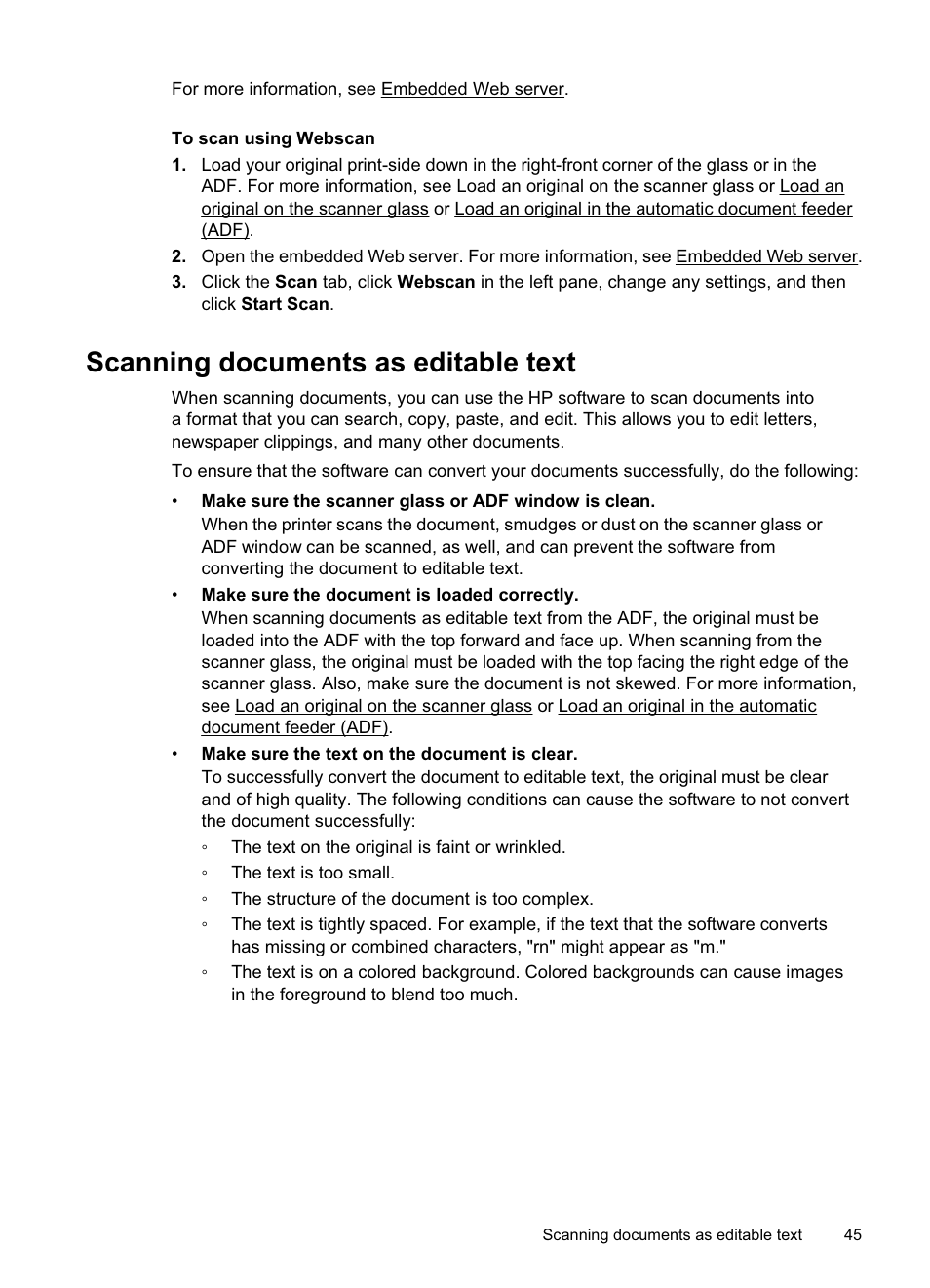 Scanning documents as editable text | HP Officejet Pro 8500A User Manual | Page 49 / 246