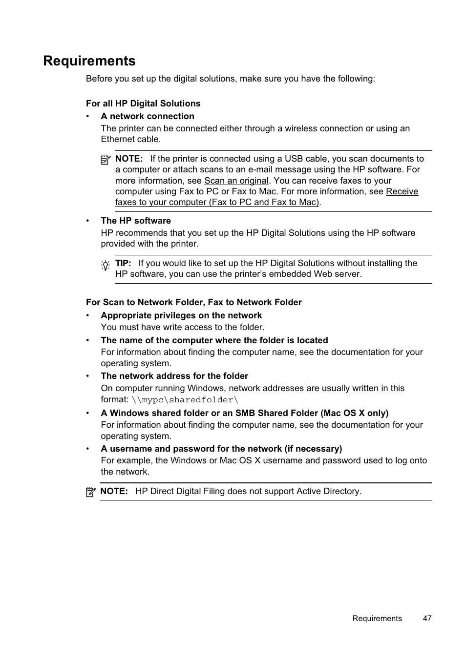 Requirements | HP Officejet Pro 8500A User Manual | Page 51 / 246