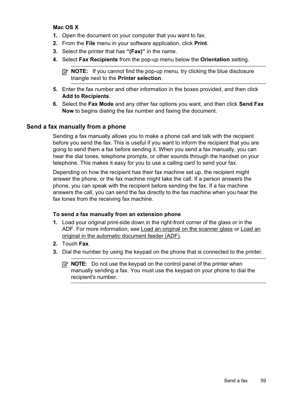 Send a fax manually from a phone | HP Officejet Pro 8500A User Manual | Page 63 / 246