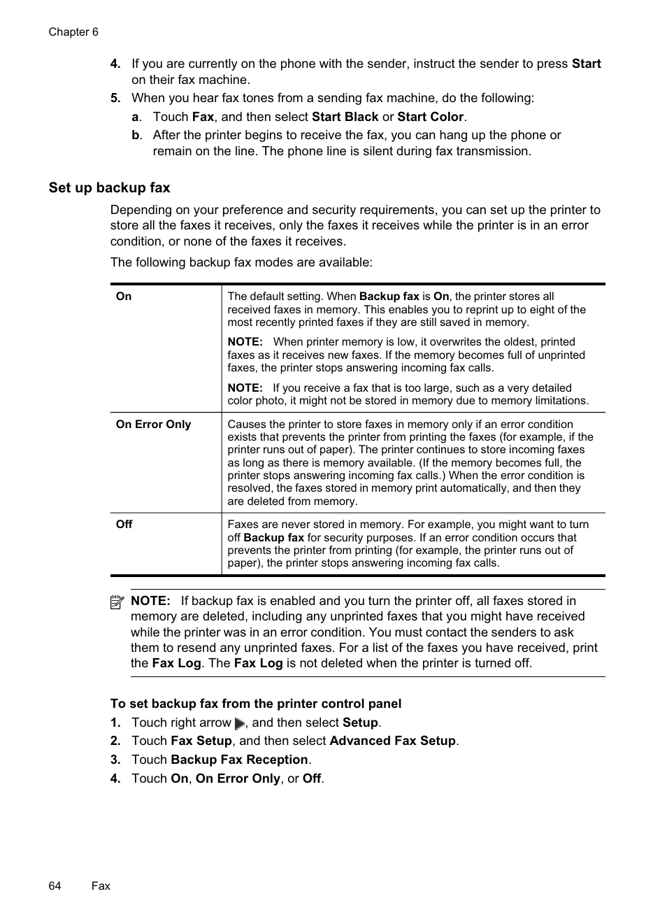 Set up backup fax | HP Officejet Pro 8500A User Manual | Page 68 / 246