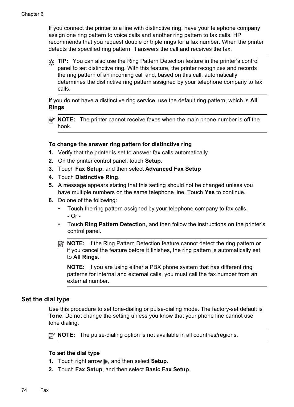 Set the dial type | HP Officejet Pro 8500A User Manual | Page 78 / 246