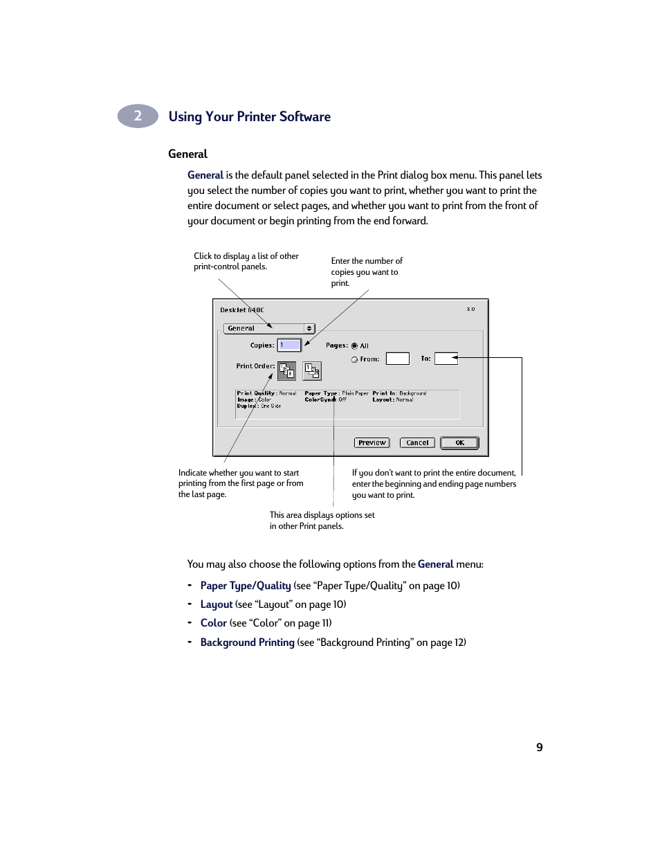 Using your printer software | HP Deskjet 642c Printer User Manual | Page 16 / 67