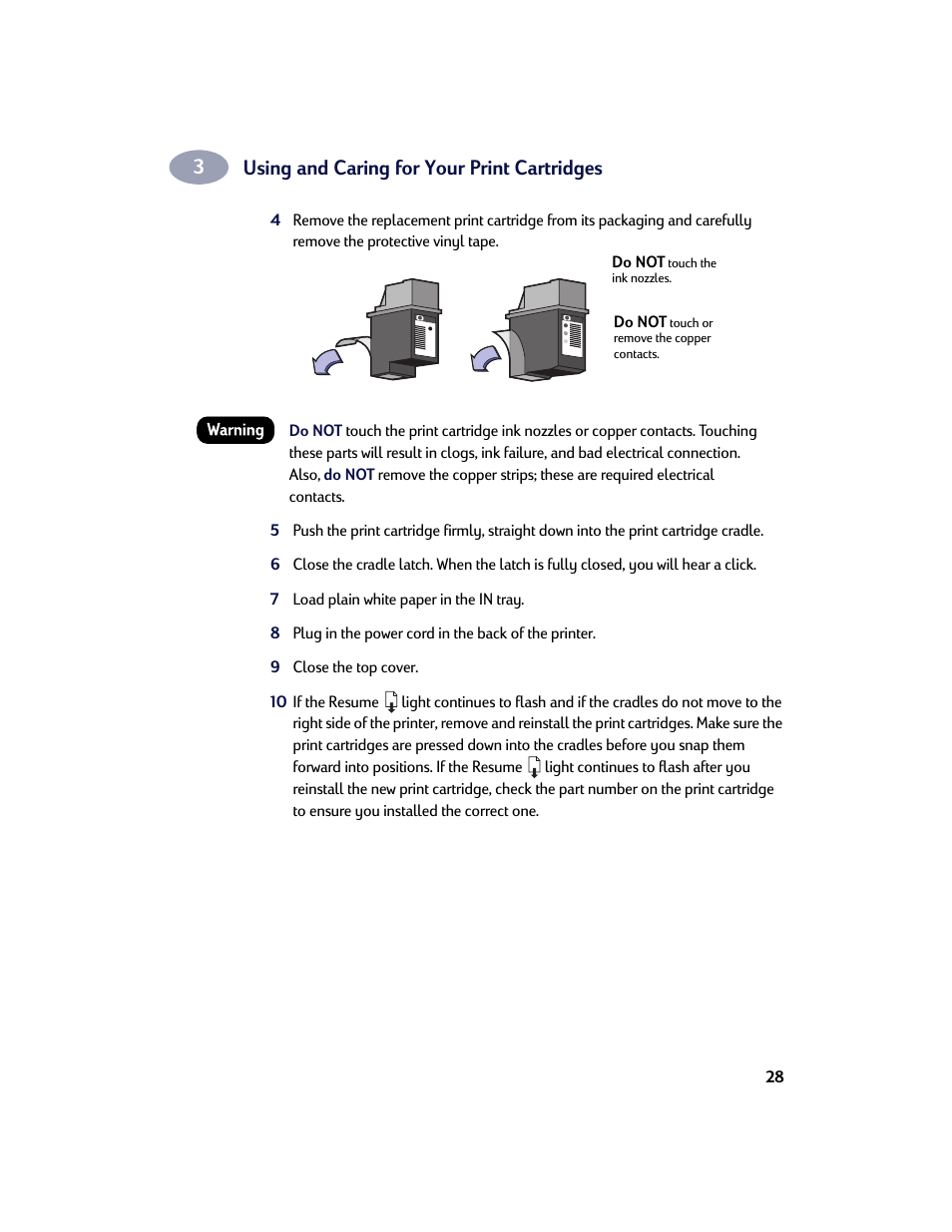 Using and caring for your print cartridges | HP Deskjet 642c Printer User Manual | Page 35 / 67