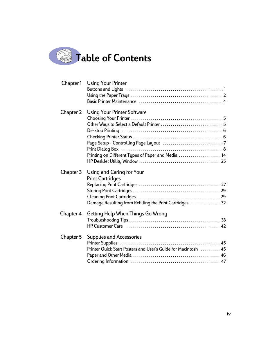 HP Deskjet 642c Printer User Manual | Page 4 / 67