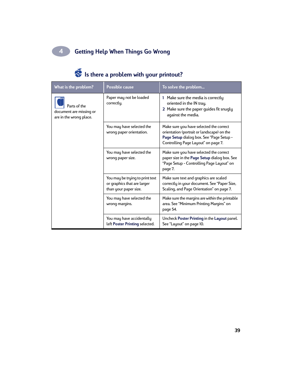 Getting help when things go wrong, Is there a problem with your printout | HP Deskjet 642c Printer User Manual | Page 46 / 67