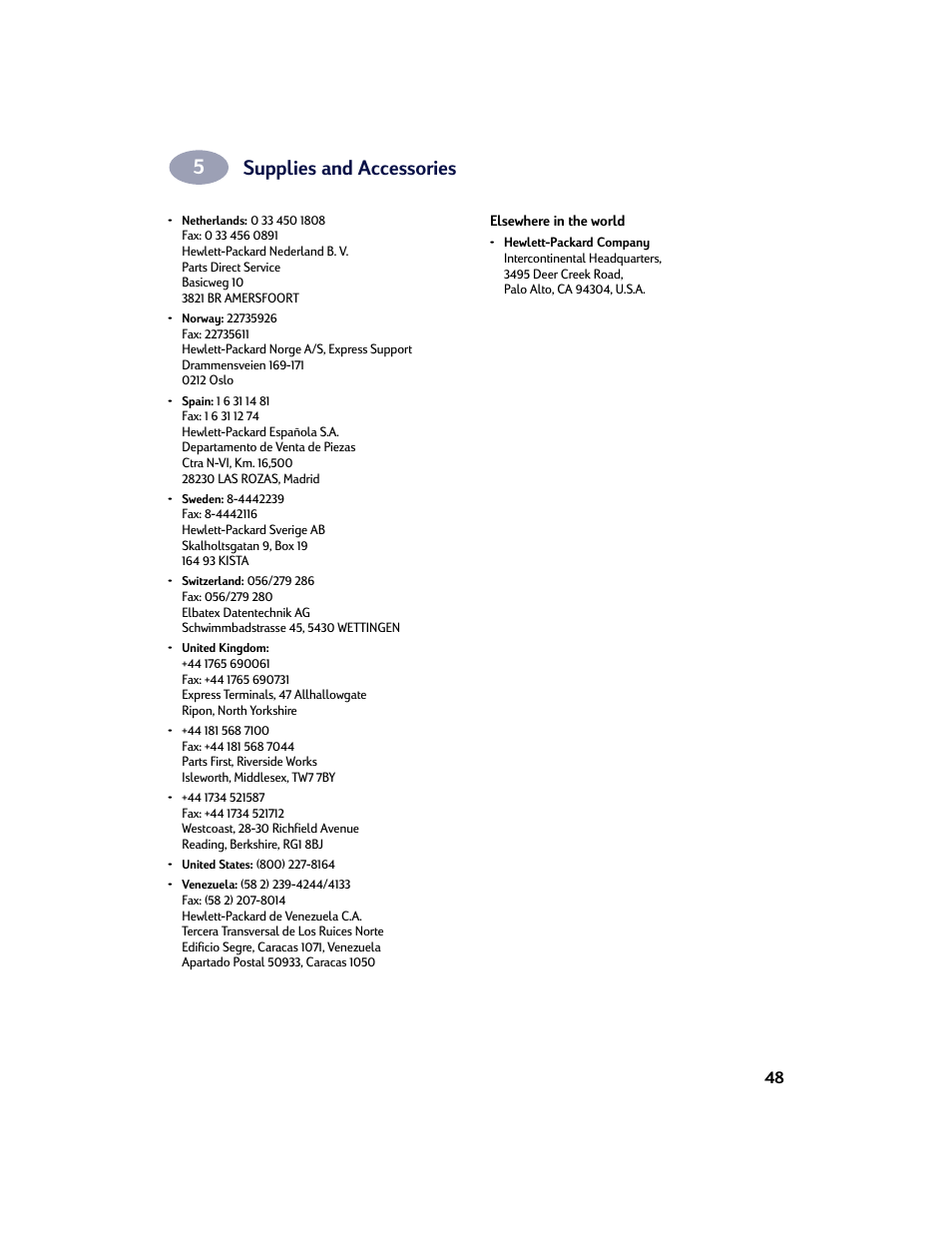 Supplies and accessories | HP Deskjet 642c Printer User Manual | Page 55 / 67