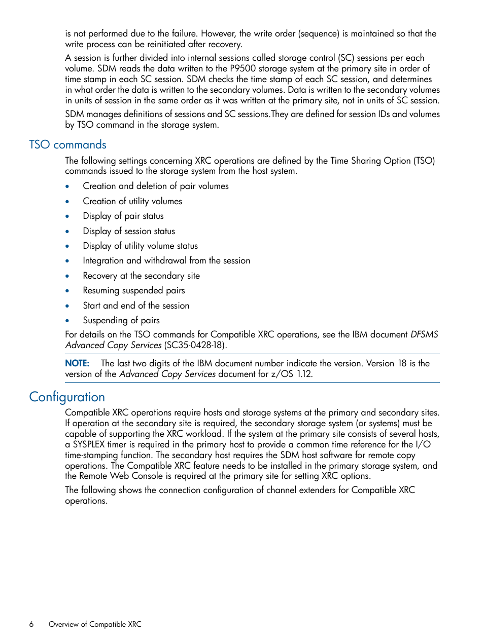 Tso commands, Configuration | HP XP P9500 Storage User Manual | Page 6 / 31