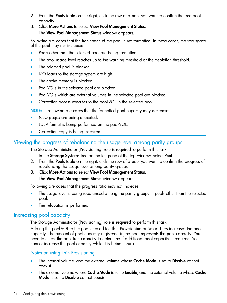 Increasing pool capacity | HP XP Racks User Manual | Page 144 / 486