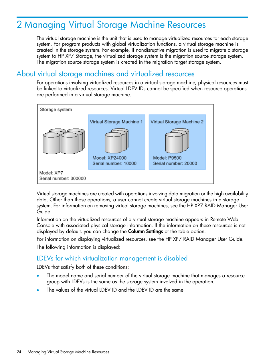 2 managing virtual storage machine resources | HP XP Racks User Manual | Page 24 / 486