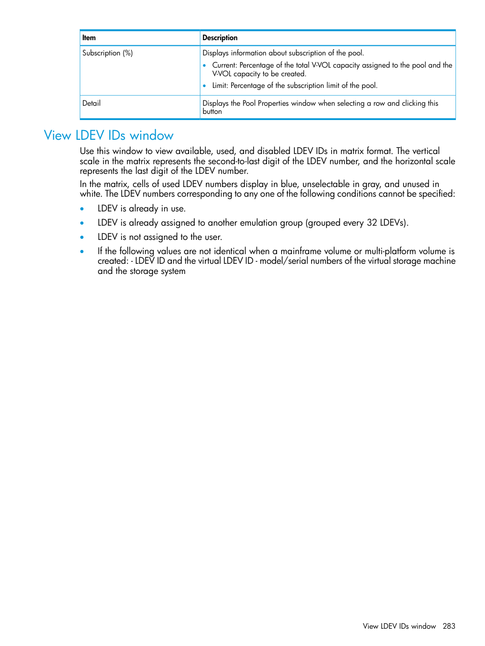 View ldev ids window | HP XP Racks User Manual | Page 283 / 486