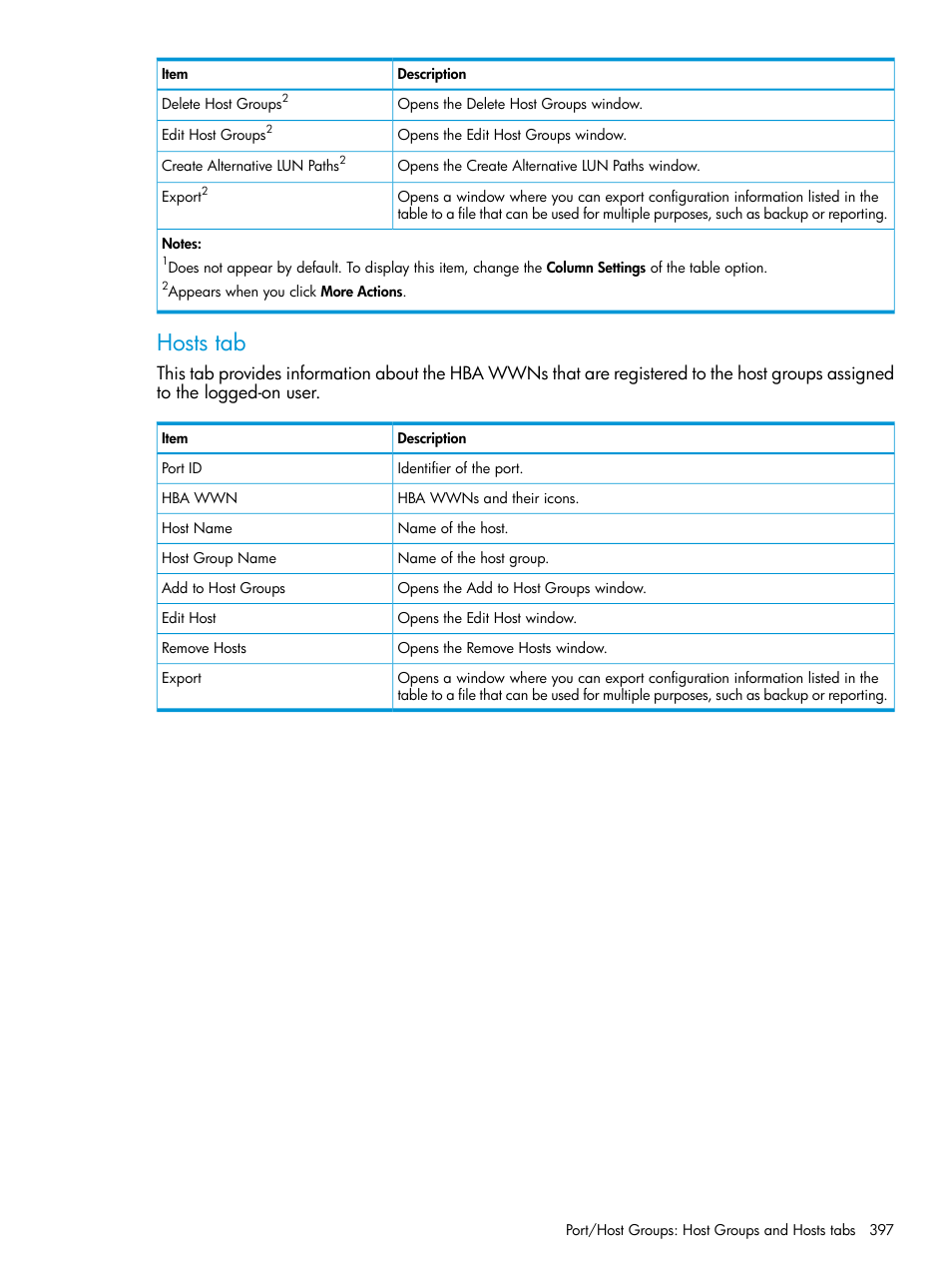 Hosts tab | HP XP Racks User Manual | Page 397 / 486