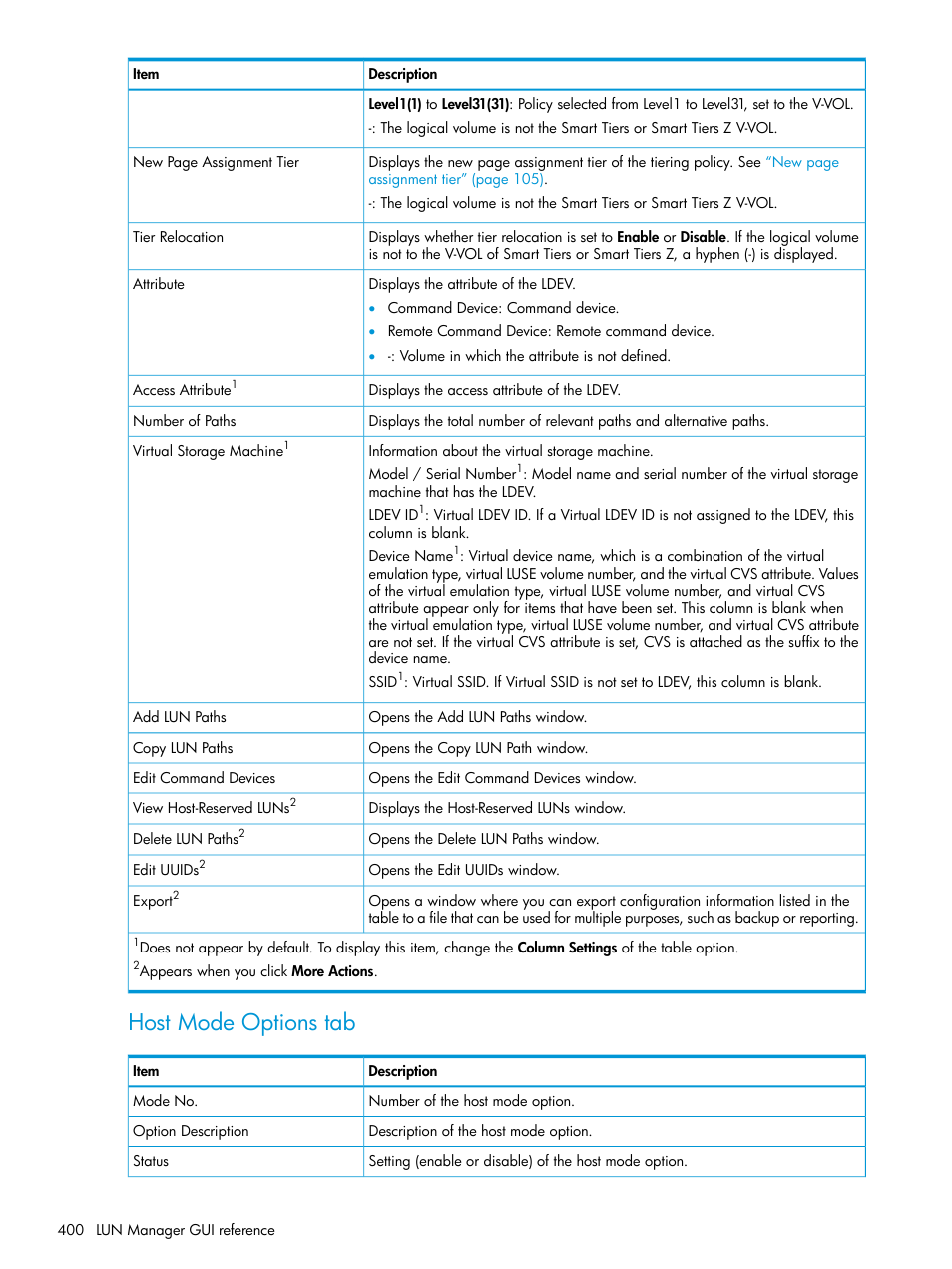 Host mode options tab | HP XP Racks User Manual | Page 400 / 486