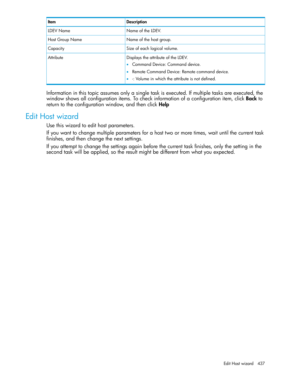 Edit host wizard | HP XP Racks User Manual | Page 437 / 486