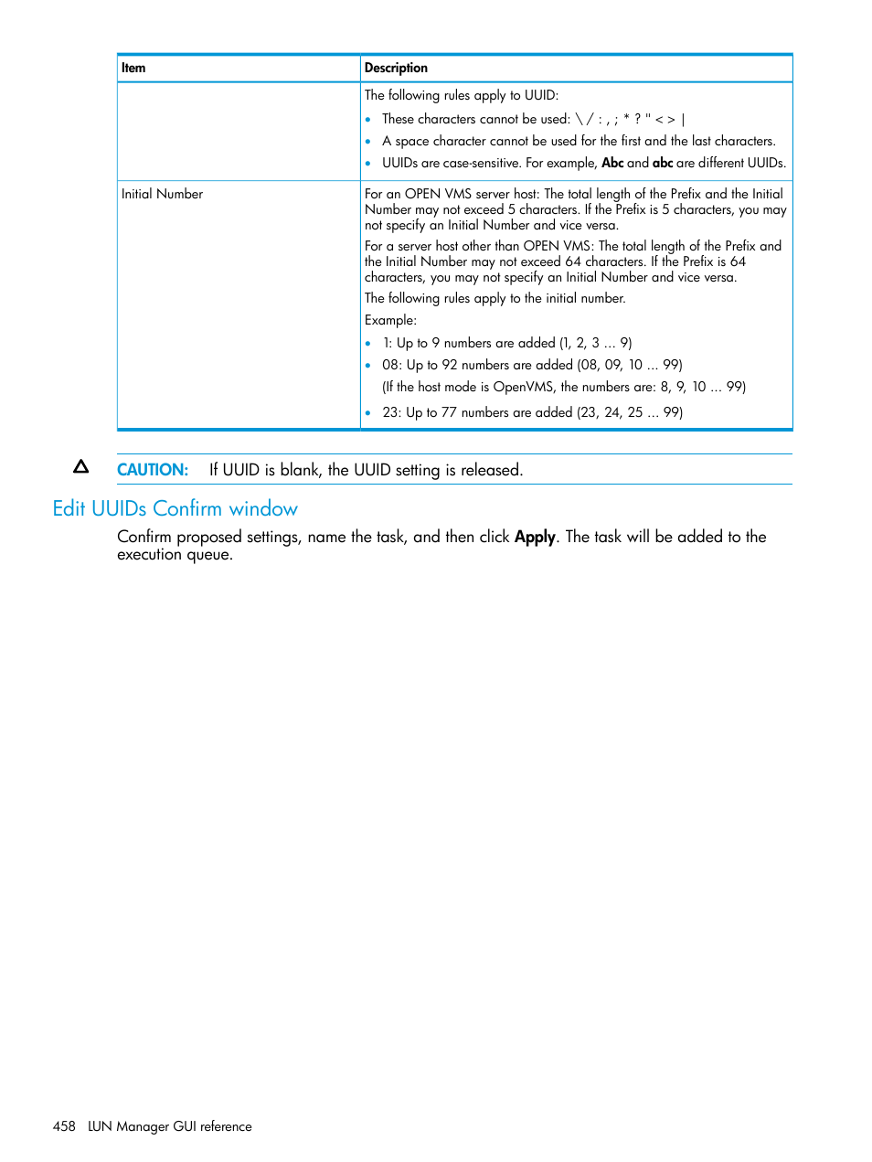 Edit uuids confirm window | HP XP Racks User Manual | Page 458 / 486