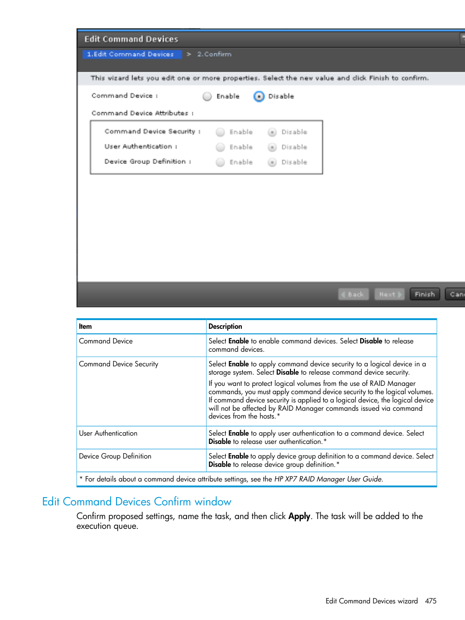 Edit command devices confirm window | HP XP Racks User Manual | Page 475 / 486