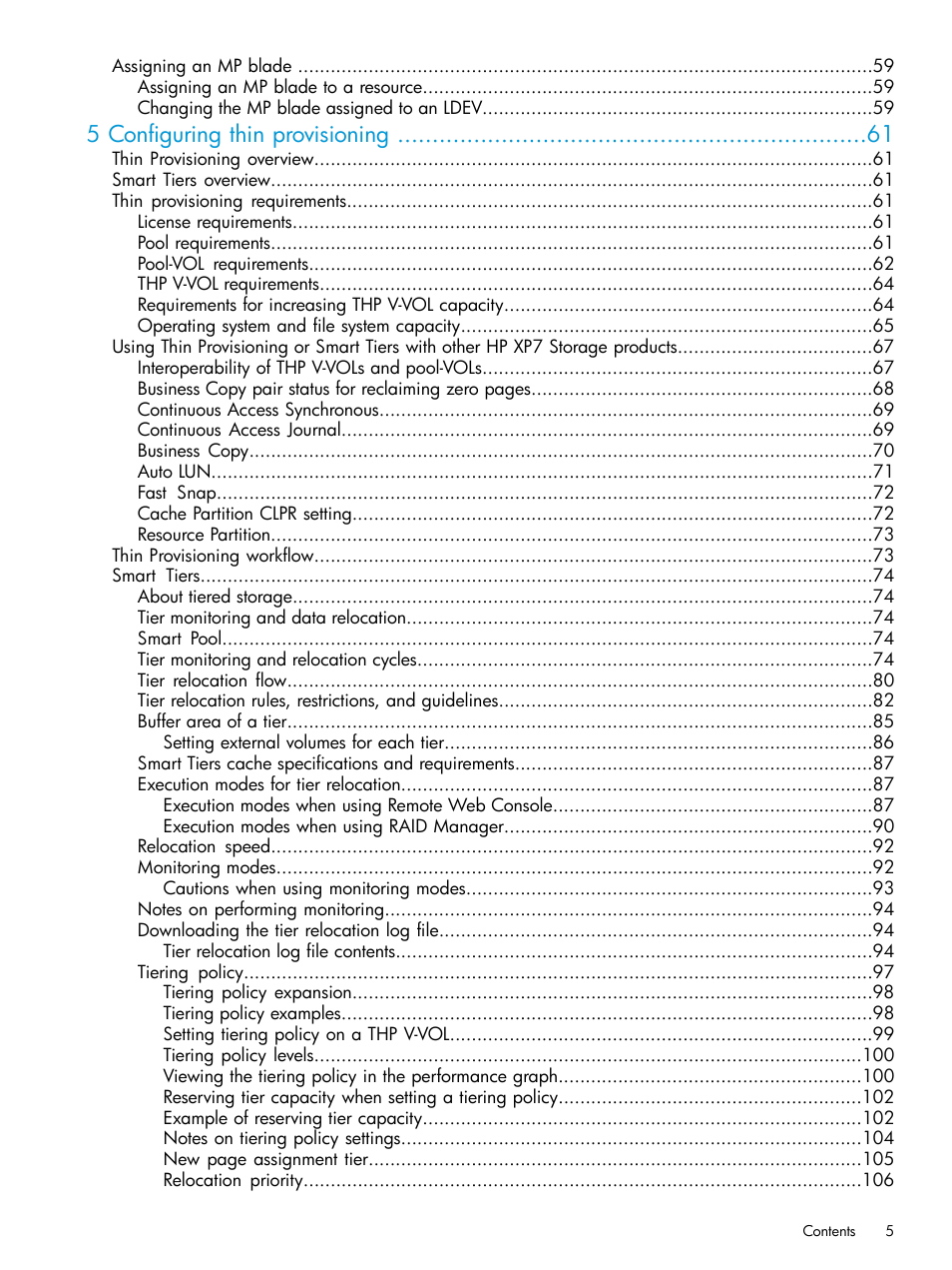 5 configuring thin provisioning | HP XP Racks User Manual | Page 5 / 486