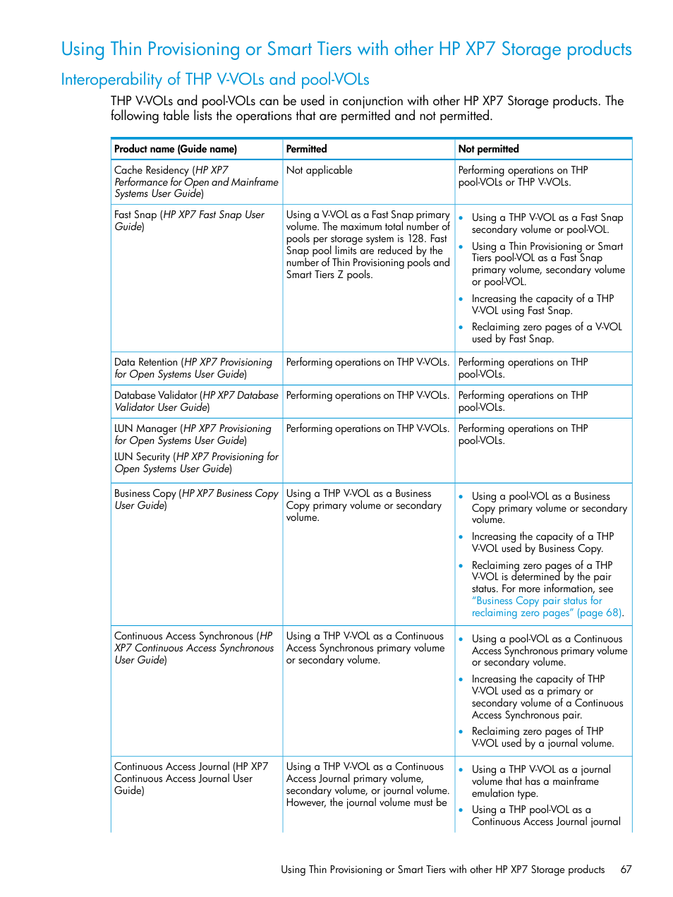 Interoperability of thp v-vols and pool-vols | HP XP Racks User Manual | Page 67 / 486